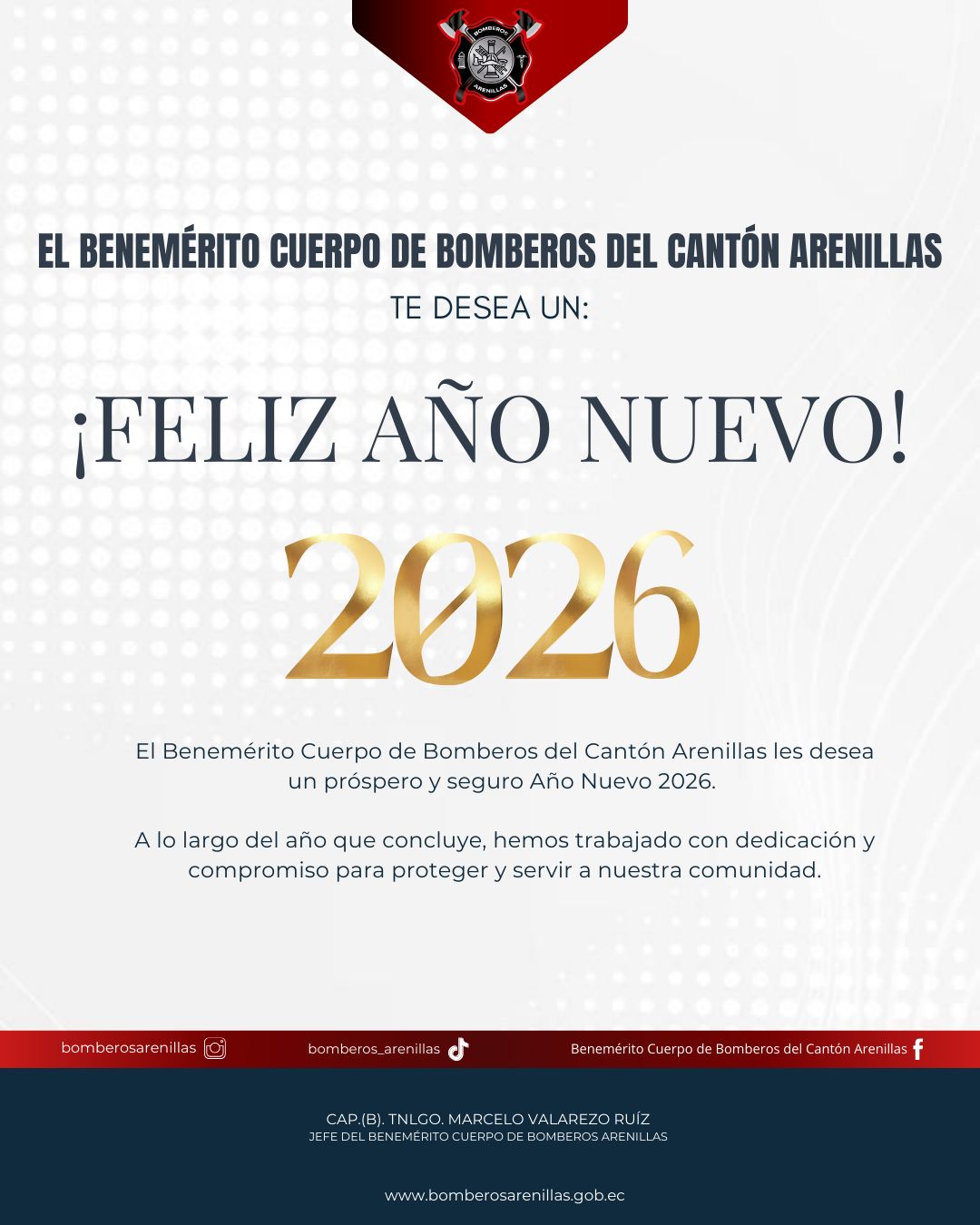 UN cordial saludo y les desea un próspero y seguro Año Nuevo 2026