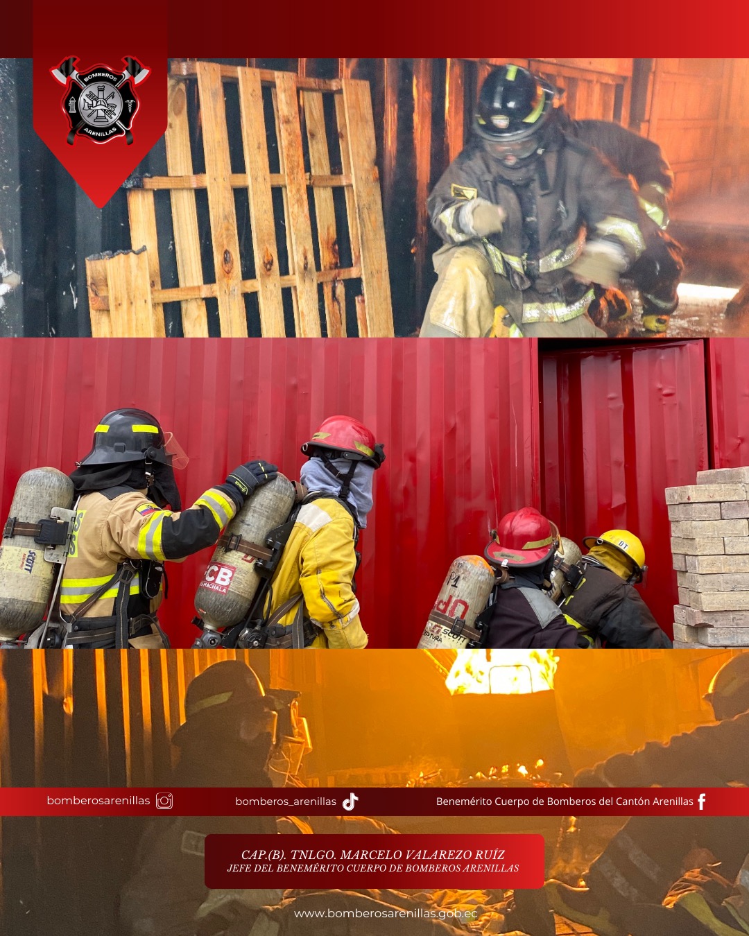 Curso de Bomberos Uno en la Academia de Bomberos de Machala